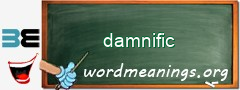 WordMeaning blackboard for damnific